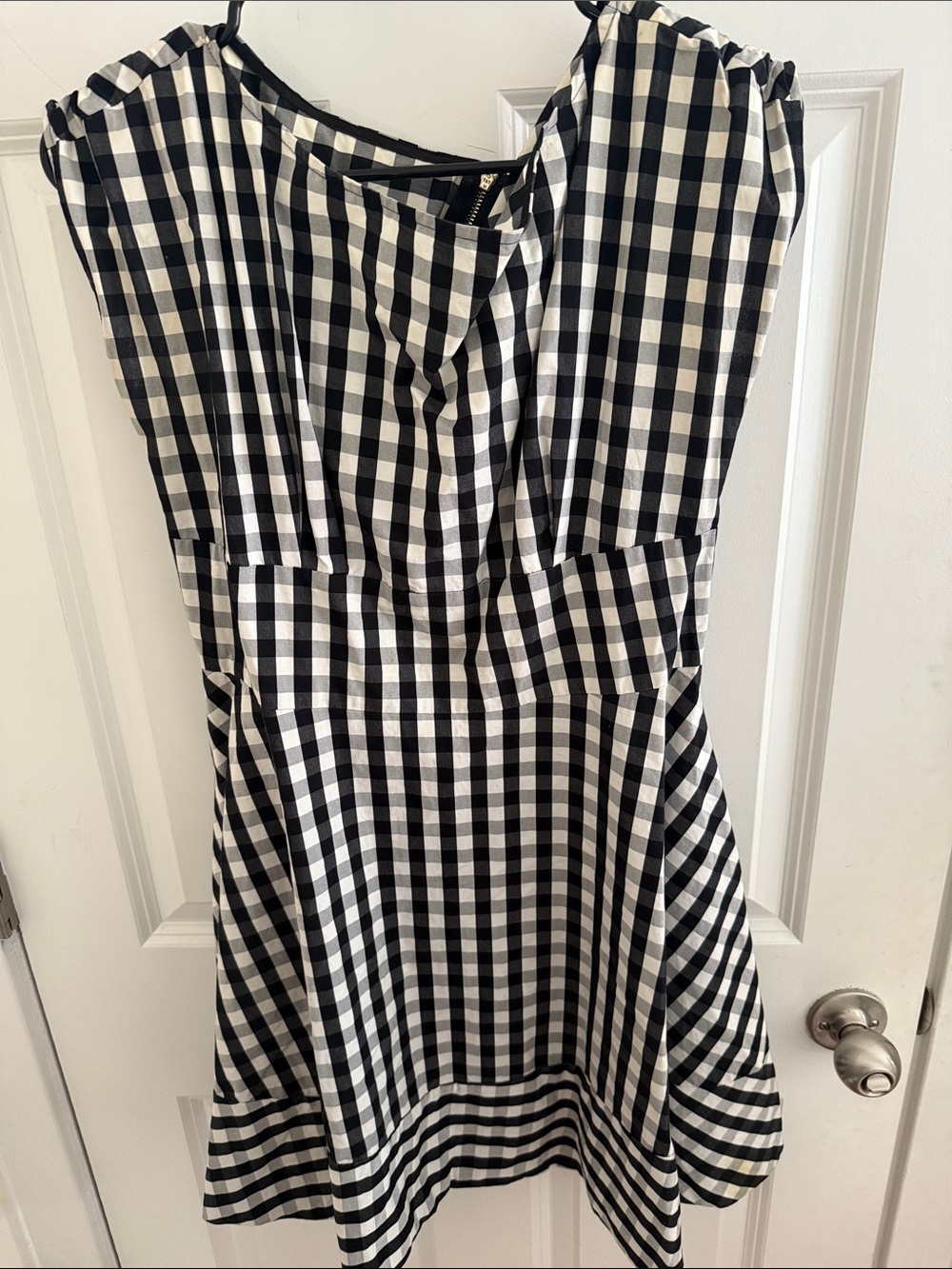 Kate Spade Black & White Gingham Fit-and-Flare Dress